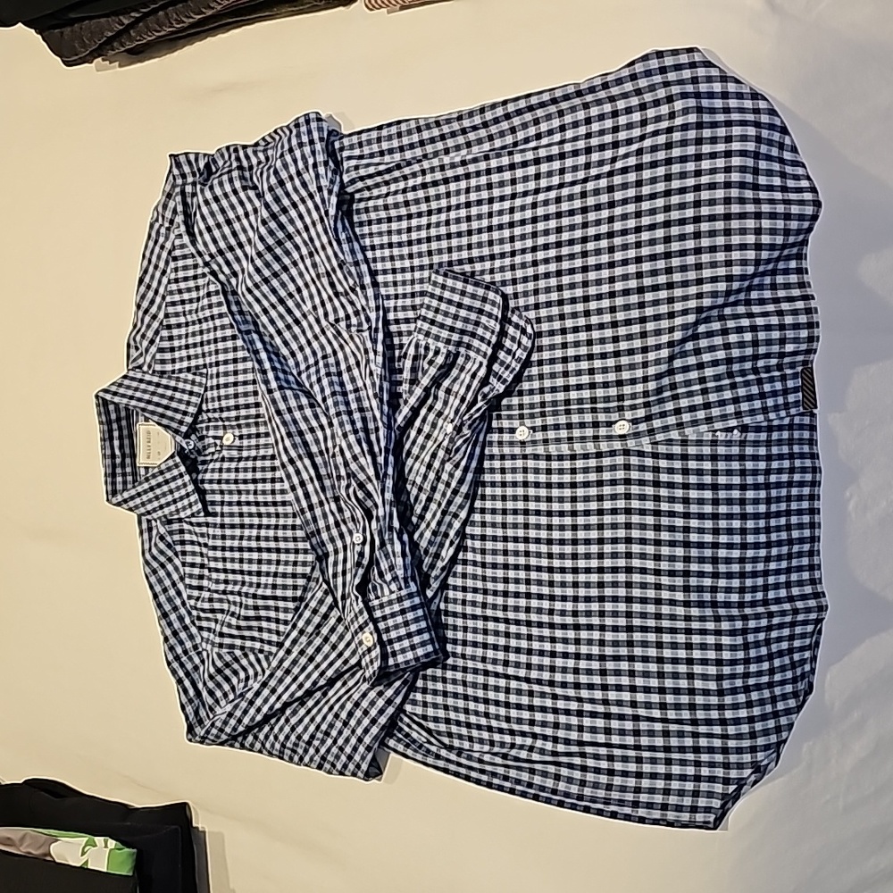 Billy Reid Medium Blue/Brown Plaid Shirt